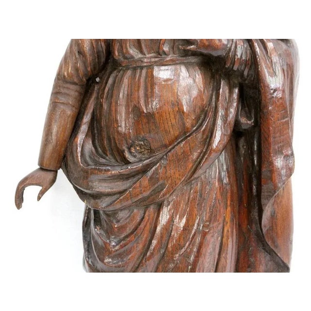 Oak Statue of a Saint, 19th Century For Sale - Image 11 of 18