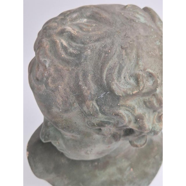 Sculpture Materials Bust of Eros in Bronzed Plaster For Sale - Image 7 of 12