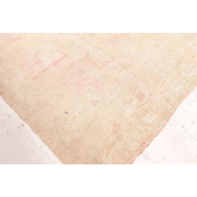 Turkish Vintage Turkish Oushak Rug in Soft Blush and Ivory Tones For Sale - Image 3 of 8