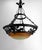Boho Chic Pendant Light in Wrought Iron and Blown Glass Paste attributed to Muller Frères Lunéville, France, 1900s For Sale - Image 3 of 17