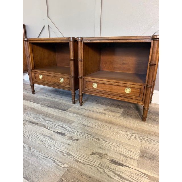 Professionally Restored Mid-Century National Mount Airy Faux Bamboo Bedroom Set - 4 Pieces For Sale - Image 9 of 17