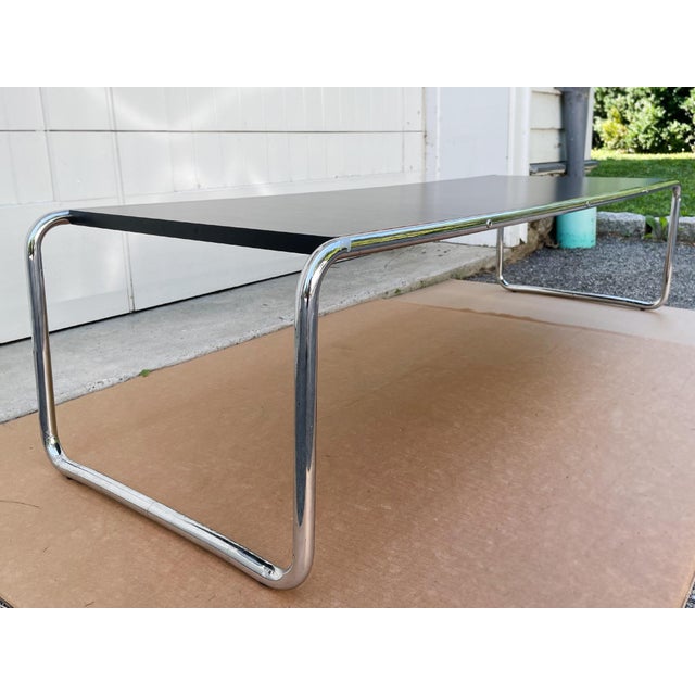 Chromed Steel Frame Coffee Table in the Style of Marcel Breuer For Sale In New York - Image 6 of 12