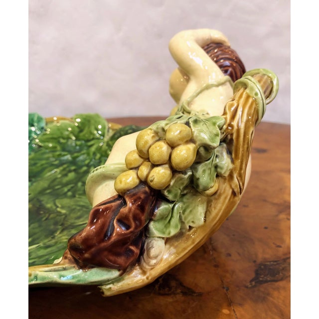 English Majolica Cherub Dish by Minton For Sale - Image 9 of 13