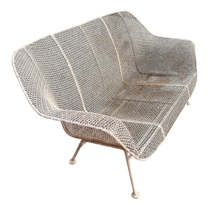 Mid 20th Century Russell Woodard Iron Sculptura Settee Sofa, Attributed