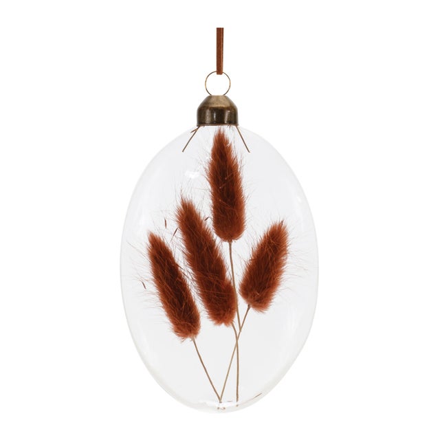 2020s Burgandy Dried Floral Glass Ornament (Set of 12) For Sale - Image 5 of 8