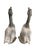 Enhance your indoor or outdoor space with this striking pair of vintage goose sculptures. Crafted with a heavy, textured...