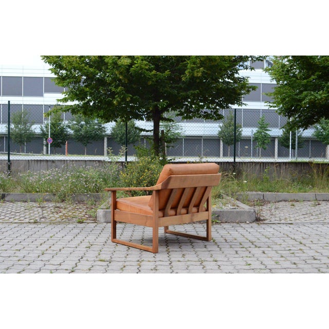 Vintage Cognac Leather Lounge Chair, 1960s For Sale - Image 10 of 18