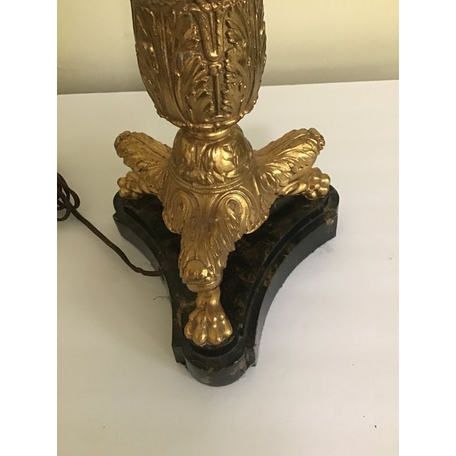 Gold French Empire Neoclassical Table Lamp For Sale - Image 8 of 10