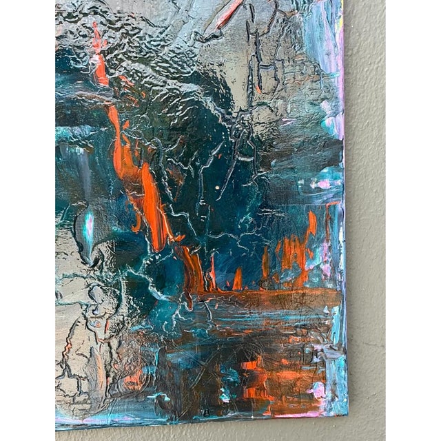Mid-Century Modern Vintage Abstract Expressionist Painting on Canvas For Sale - Image 3 of 12