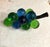 Mid Century Modern Lucite Grape Cluster. Green blue turquoise.