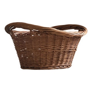 Small Vintage Laundry Basket For Sale