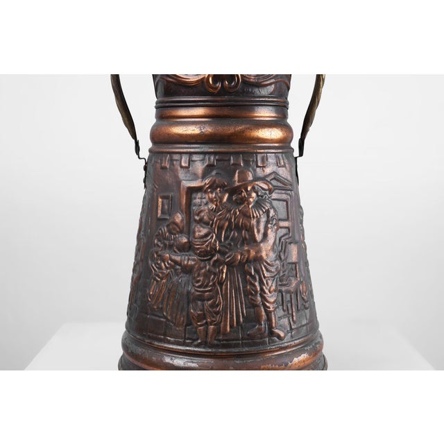 Copper Umbrella Stand with Hammered Relief, 1890s For Sale - Image 4 of 13