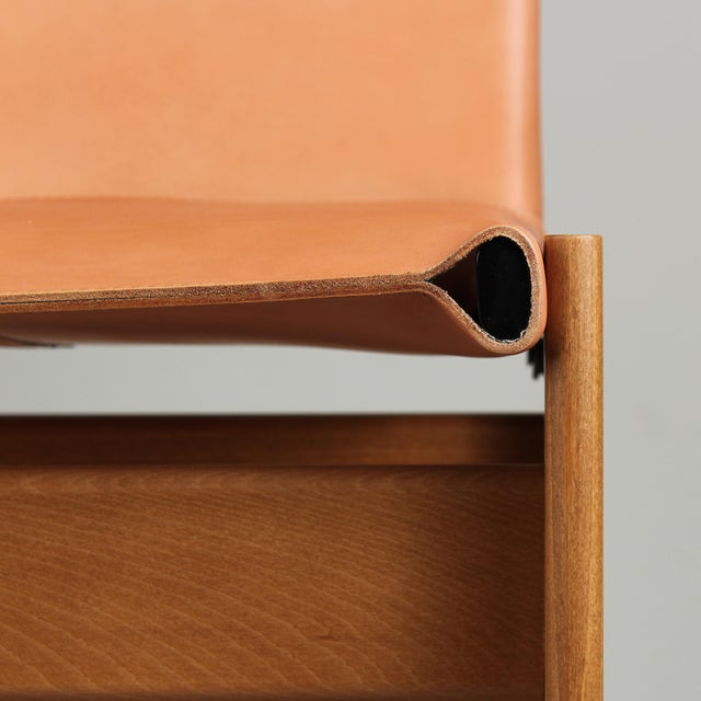 Brown Monk Chairs in Walnut and Buffalo Leather by Afra and Tobia Scarpa for Molteni, 1973, Set of 8 For Sale - Image 8 of 18