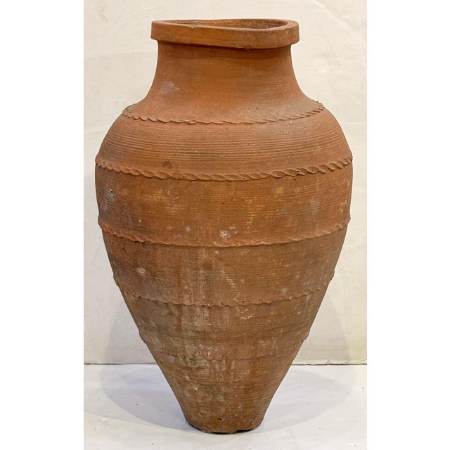 Mediterranean Terra Cotta Amphora or Garden Urn Pot From Greece For Sale - Image 3 of 7