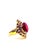 Late 20th Century Bochic “Orient” Vintage Ruby & Ruby Cluster Cocktail Ring 18K Gold & Silver For Sale - Image 5 of 8