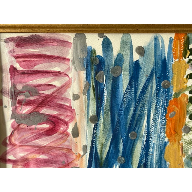 2020s Abstract Mini Mixed Media Painting Signed For Sale - Image 5 of 7