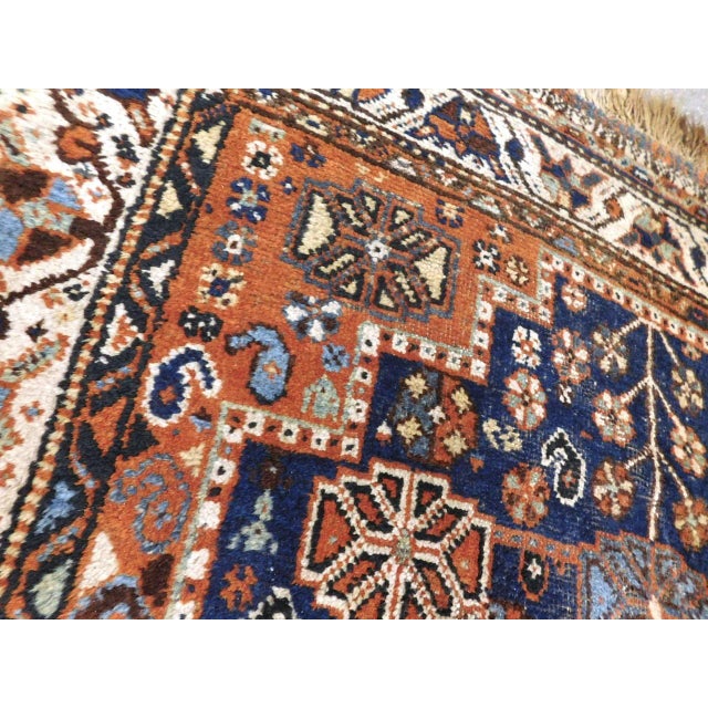 Authentic Antique Hand-Knotted Persian Tribal Qashqai Rug. For Sale - Image 12 of 18