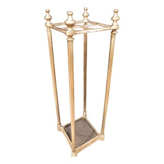 Antique Brass and Cast Iron Umbrella Stand For Sale
