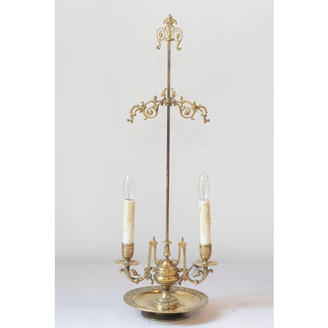 French Ornate 19th-Century French Bronze Table Lamp with Candle-Style Lights For Sale - Image 3 of 11