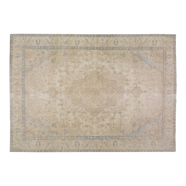 Vintage Hand Knotted Wool Rug, 9'x12'8" For Sale