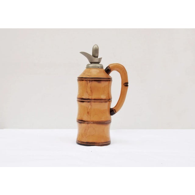 Mid-Century Modern Midcentury Bamboo Thermos Decanter Aldo Tura for Macabo, Italy, 1950s For Sale - Image 3 of 5