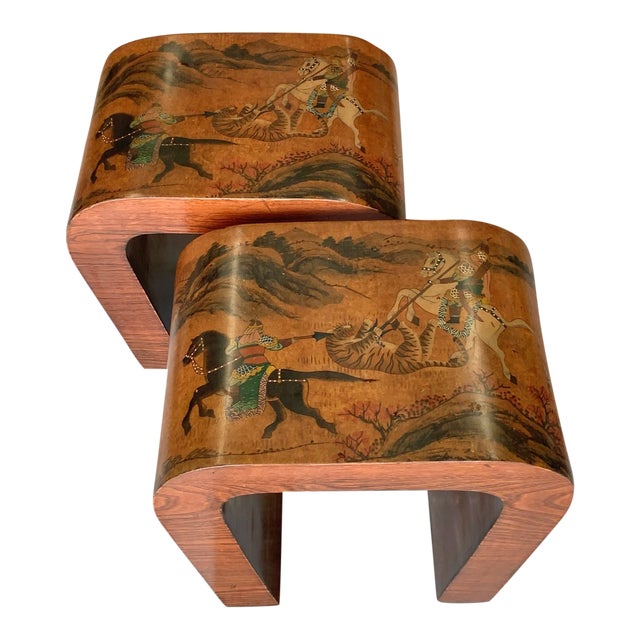 Mid Century Modern Accent Tables Stools A Pair Chairish