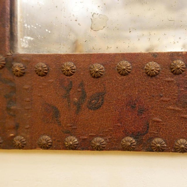 Brown Mid-Century Flower Studded Mirror For Sale - Image 8 of 10