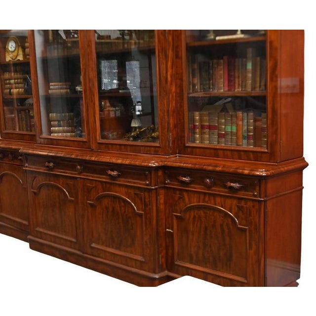 19th Century Victorian Breakfront Bookcase Gillows Library a Blain Liverpool, 1880 For Sale - Image 5 of 12