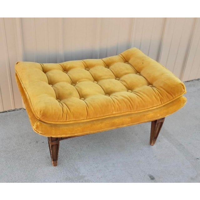 Vintage Mid Century Orange Tufted Ottoman for Castro Convertibles Arden Chair For Sale - Image 6 of 7