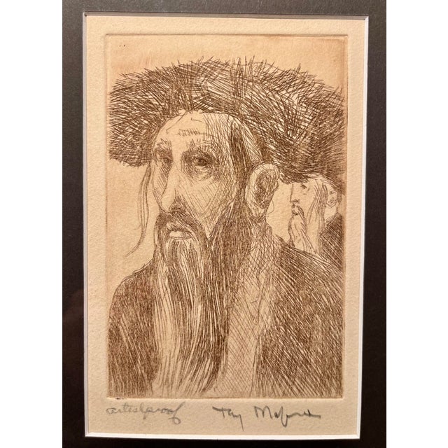 Rare Original Tony Mafia Jewish-Themed Etching — Circa 1960s, Artist Proof Offered is a rare original etching by Tony...