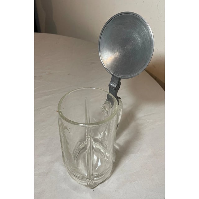 Antique Hand Painted Porcelain Glass Pewter German Lidded Beer Stein Mug For Sale - Image 11 of 15