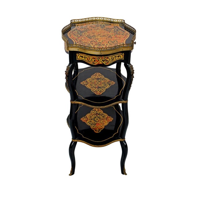 Wood Napoleon III Style Shelf with Boulle Inlays, 1970s For Sale - Image 7 of 9