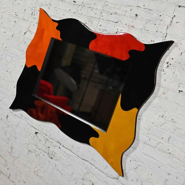 Black Late 20th Century Postmodern Lacquered Large Scale Sculptural Mirror For Sale - Image 8 of 13