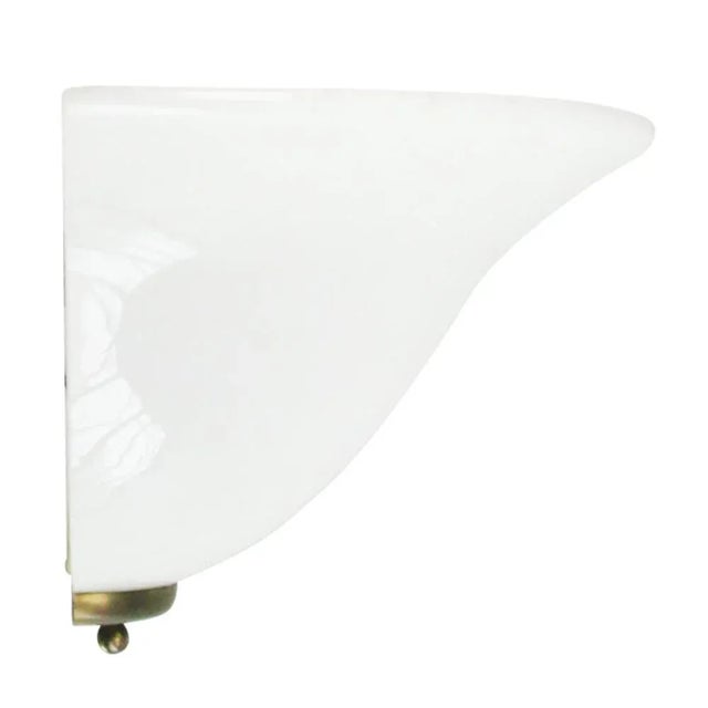 Mid-Century Modern Vintage White Opaline Glass & Brass Wall Lamps For Sale - Image 3 of 6