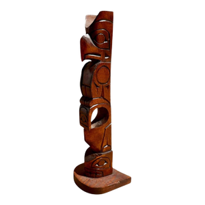 Vintage Wooden Totem Kwakiutl Eagle Cedar Wood.