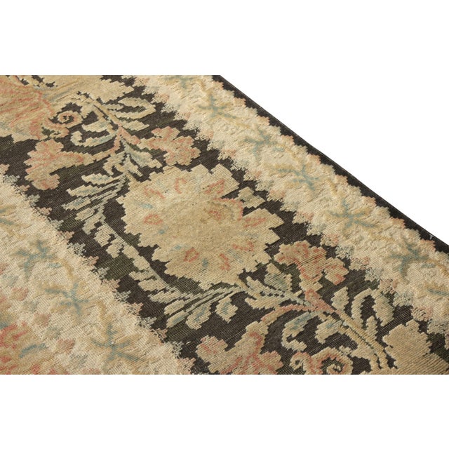 Rug & Kilim Rug & Kilim’s Oversized European Style Rug in Cream With Floral Medallions For Sale - Image 4 of 5
