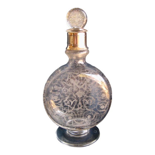 1920s French Baccarat Style Michelangelo Design Perfume Bottle For Sale