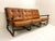 Mid-Century Modern Rattan and Cognac Leather Sofa, Italy, 1970s For Sale - Image 3 of 6