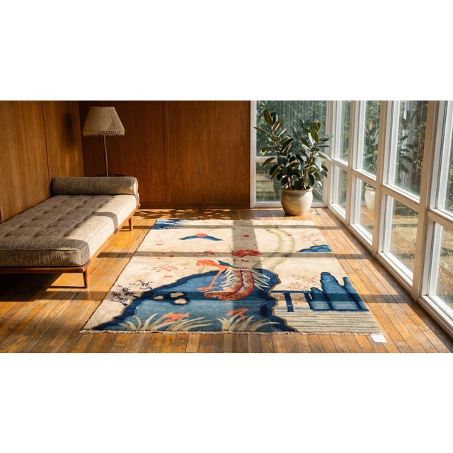Camel 1920s Chinese Baotou Rug For Sale - Image 8 of 10