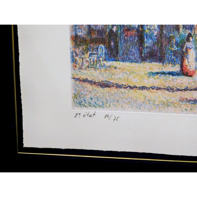Pissarro, Claude "Avenue of the Street Vendor" H.Signed Artwork Black Framed For Sale - Image 4 of 8