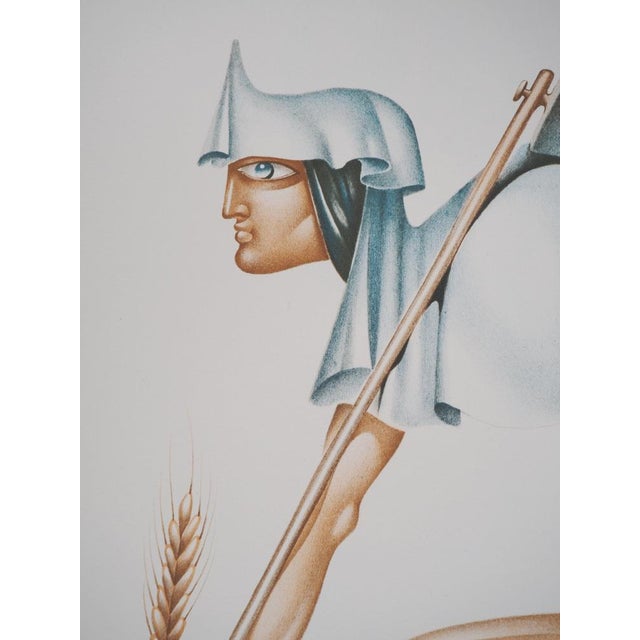 Jules Perahim, The Hebrew Alphabet, The Good Harvest, Original Lithograph For Sale - Image 4 of 5