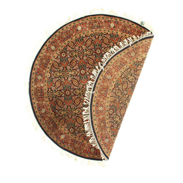 Traditional Pasargad DC Navy Blue Fine Hand Knotted Herati Round Rug For Sale - Image 3 of 3