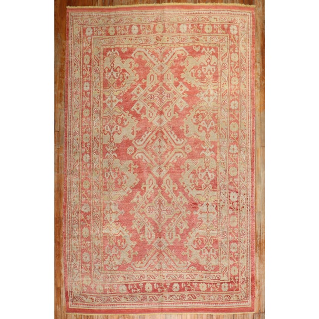 Early 20th Century Early 20th Century Antique Zabihi Collection Turkish Oushak Rug - 6'10" x 10'3" For Sale - Image 5 of 9
