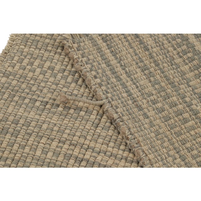Beige Rug & Kilim's Accent Kilim, Beige and Gray Textural Stripes For Sale - Image 8 of 8