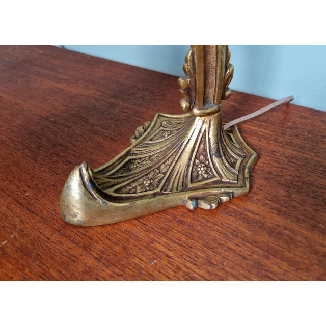Art Deco Gilt Bronze and Marble Glass Desk Lamp from Muller Frères, 1920s For Sale - Image 12 of 18
