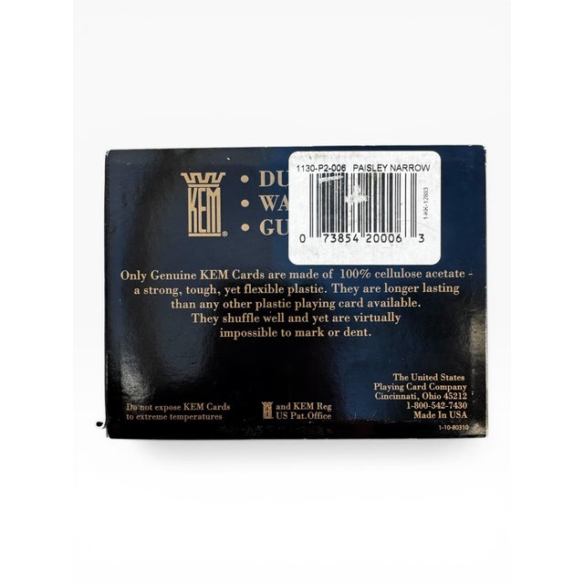 2010s Kem Paisley Plastic Playing Cards Double Deck With Case For Sale - Image 5 of 8