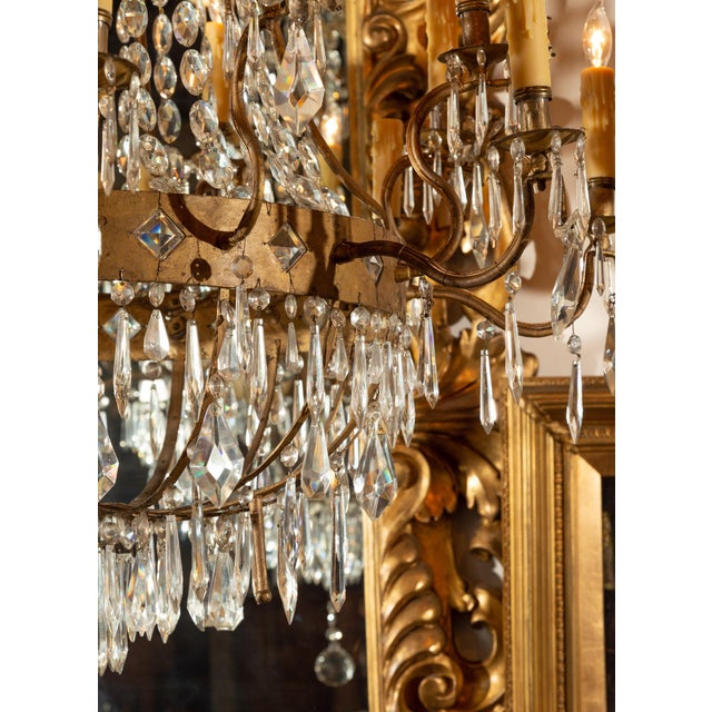 French 19th Century Empire Style 16-Light Crystal and Gilt Metal Chandelier For Sale - Image 4 of 12