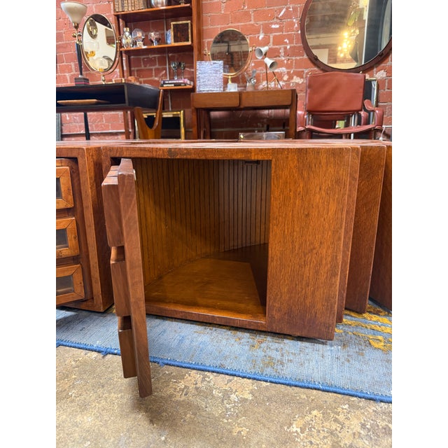 Italian Rare Modular "Quadrifoglio" Coffee Table in Carved Oak by Giuseppe Rivadossi, 1970s For Sale - Image 3 of 10