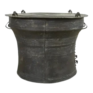 Southeast Asian Bronze Rain Drum Side Table