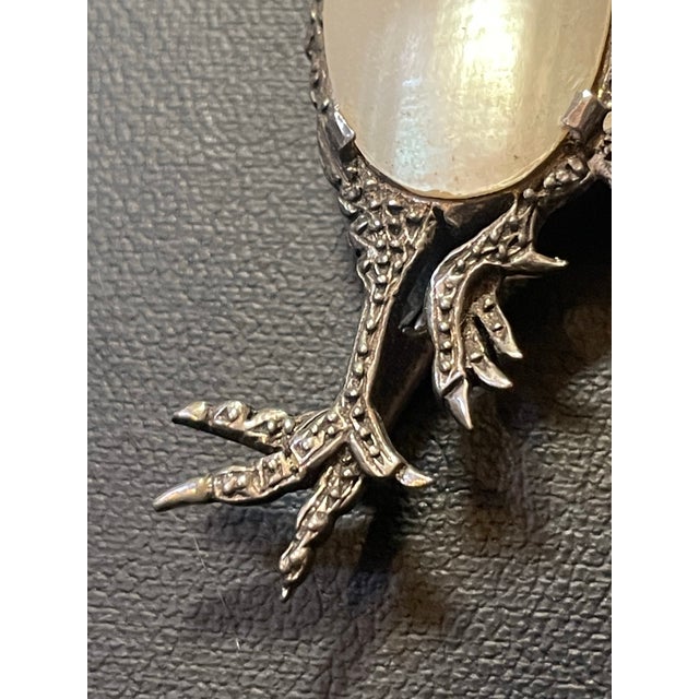 Silver Early 20th Century Louis Rousselet Sterling Silver Marcasite Rooster Brooch For Sale - Image 8 of 8